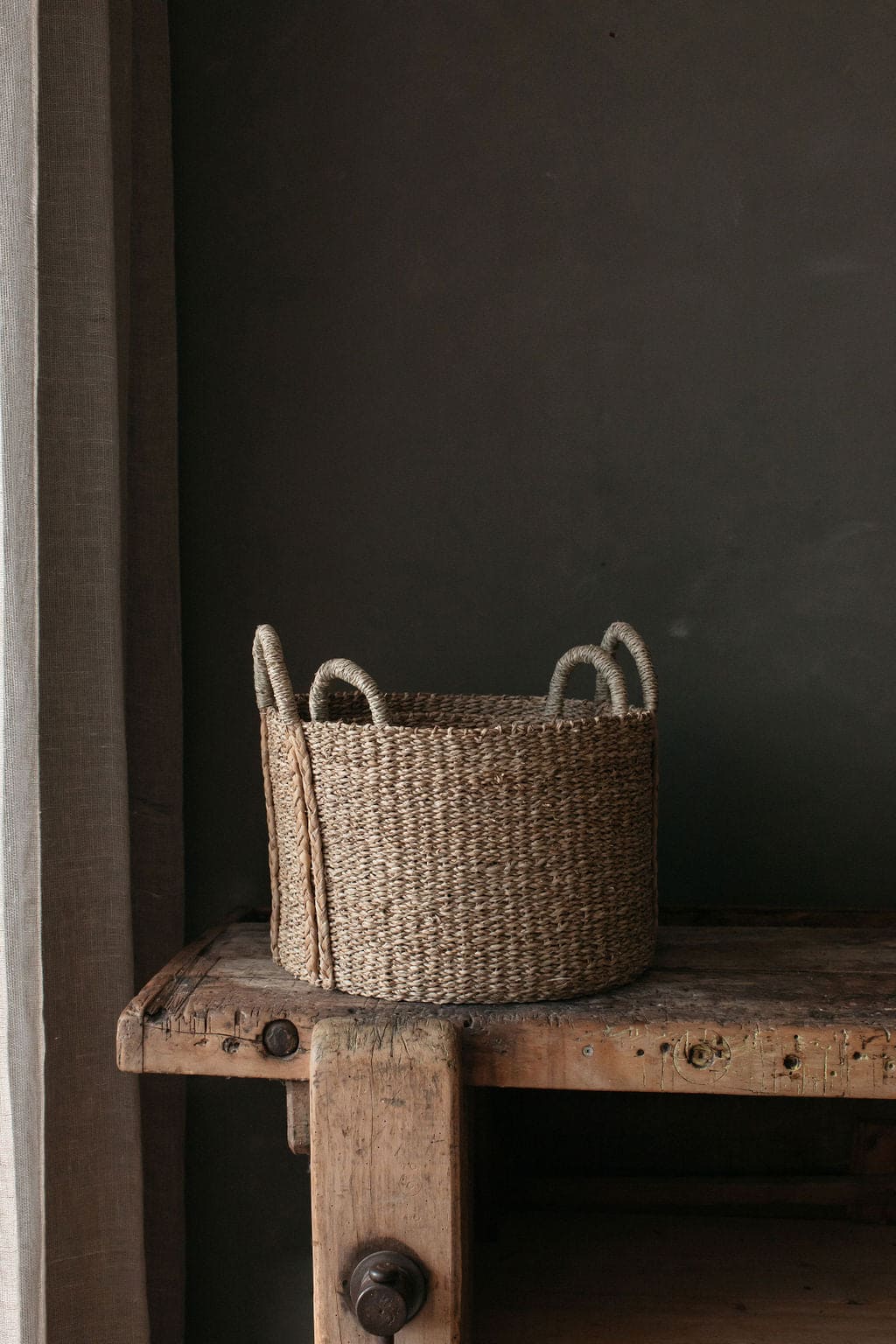Nousta Set of 2 Seagrass Storage Baskets with plaited handles