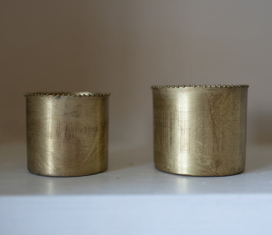 Metal Bead Candle Votives Set of 2