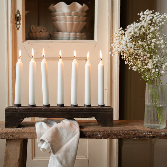 Wooden Candle Holder with 7 candle slots