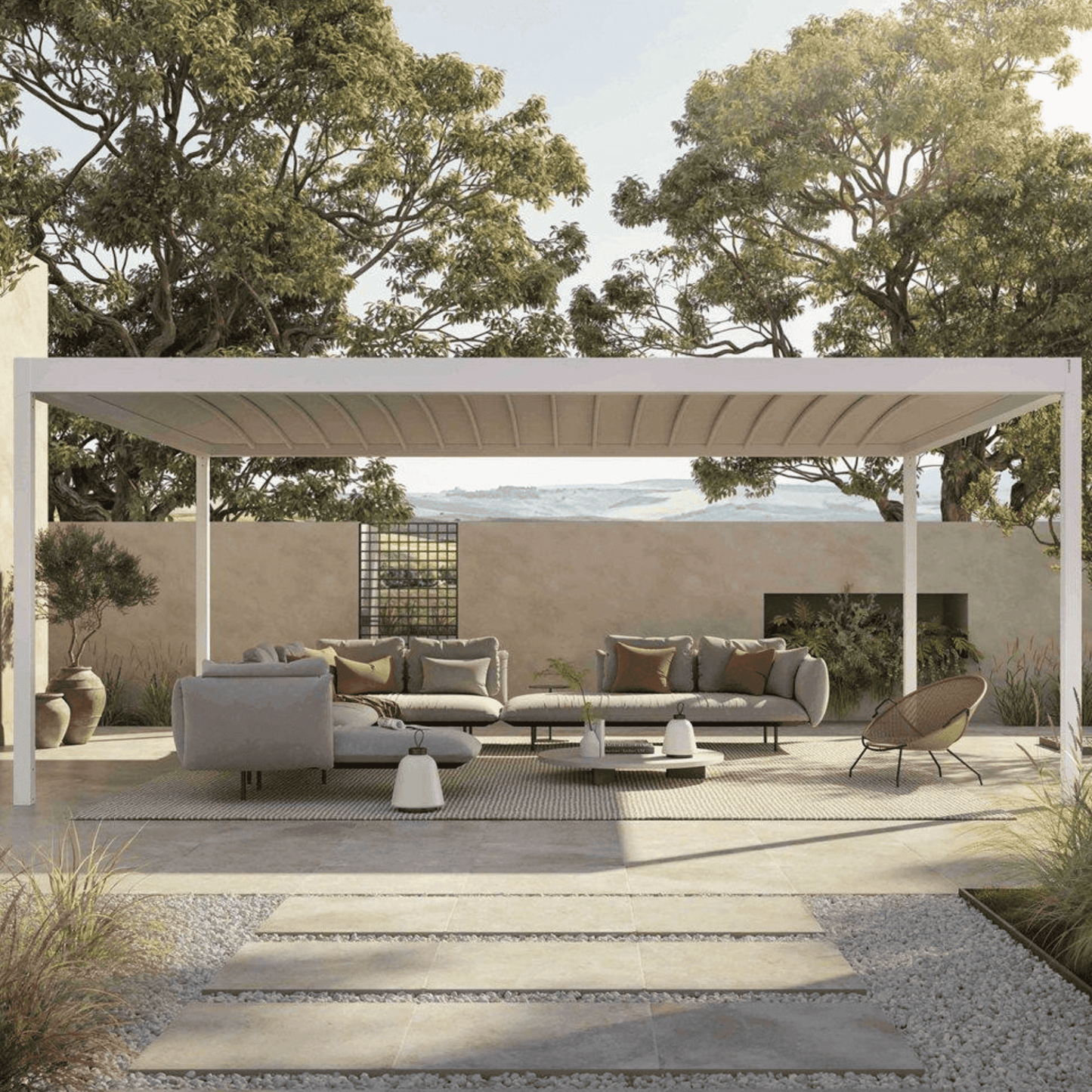 Alba Butterfly Retractable Canopy - Garden House Design