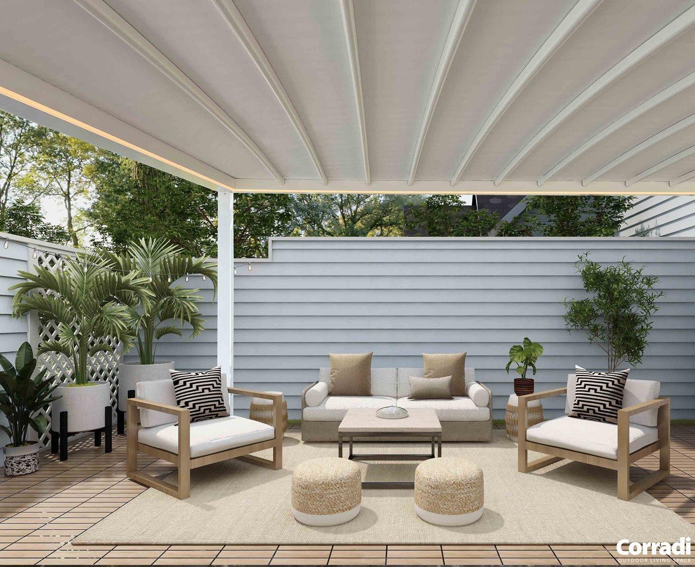 Alba Butterfly Retractable Canopy - Garden House Design