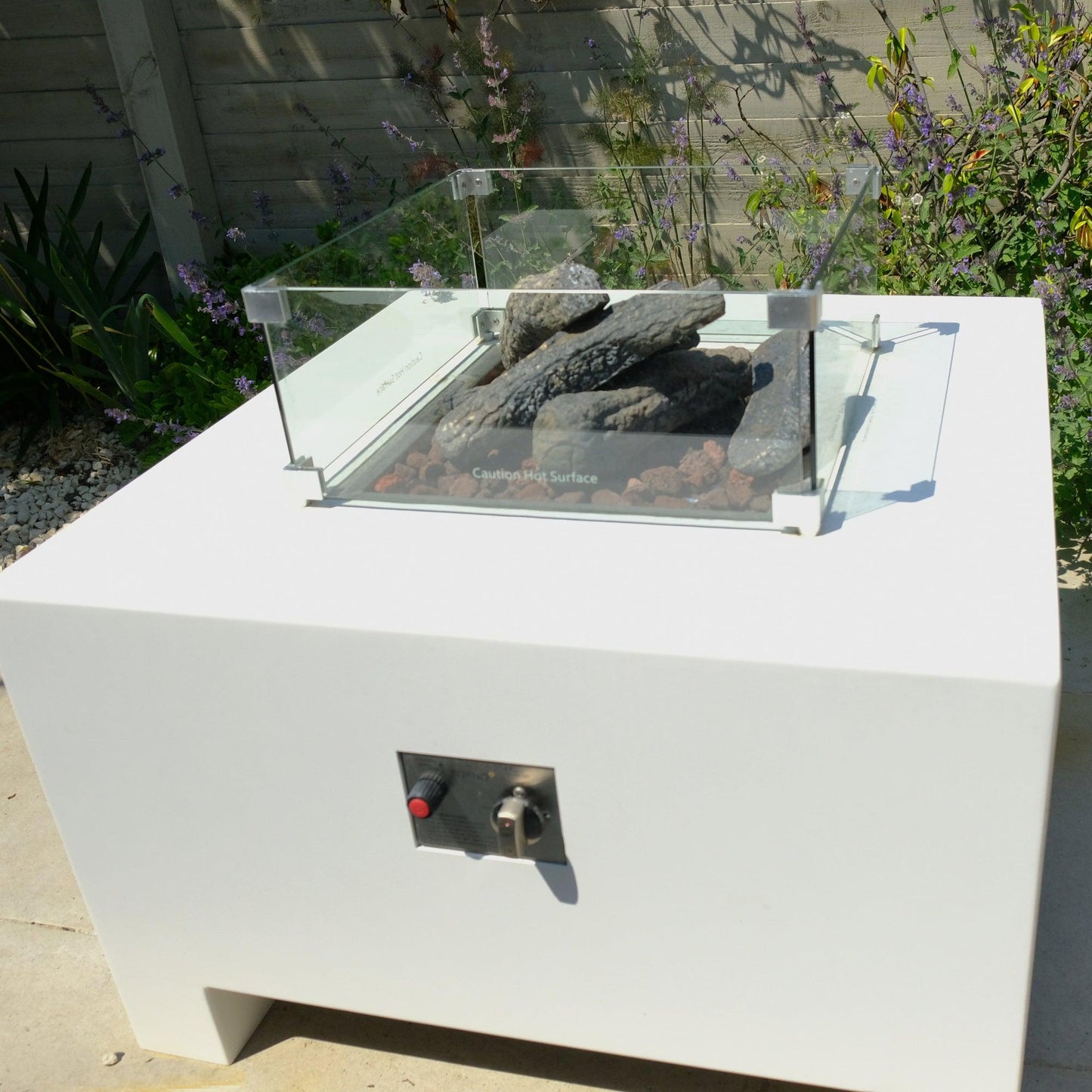 Ex Display White Aluminium Firepit - Garden House Design