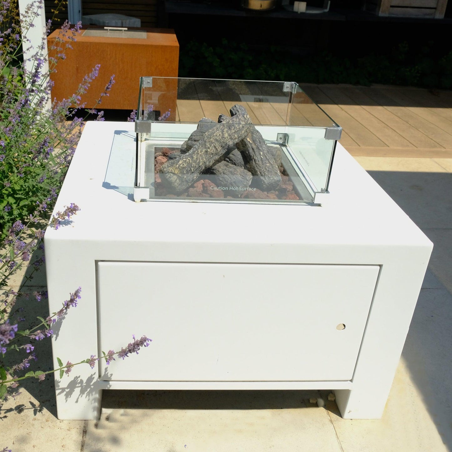 Ex Display White Aluminium Firepit - Garden House Design