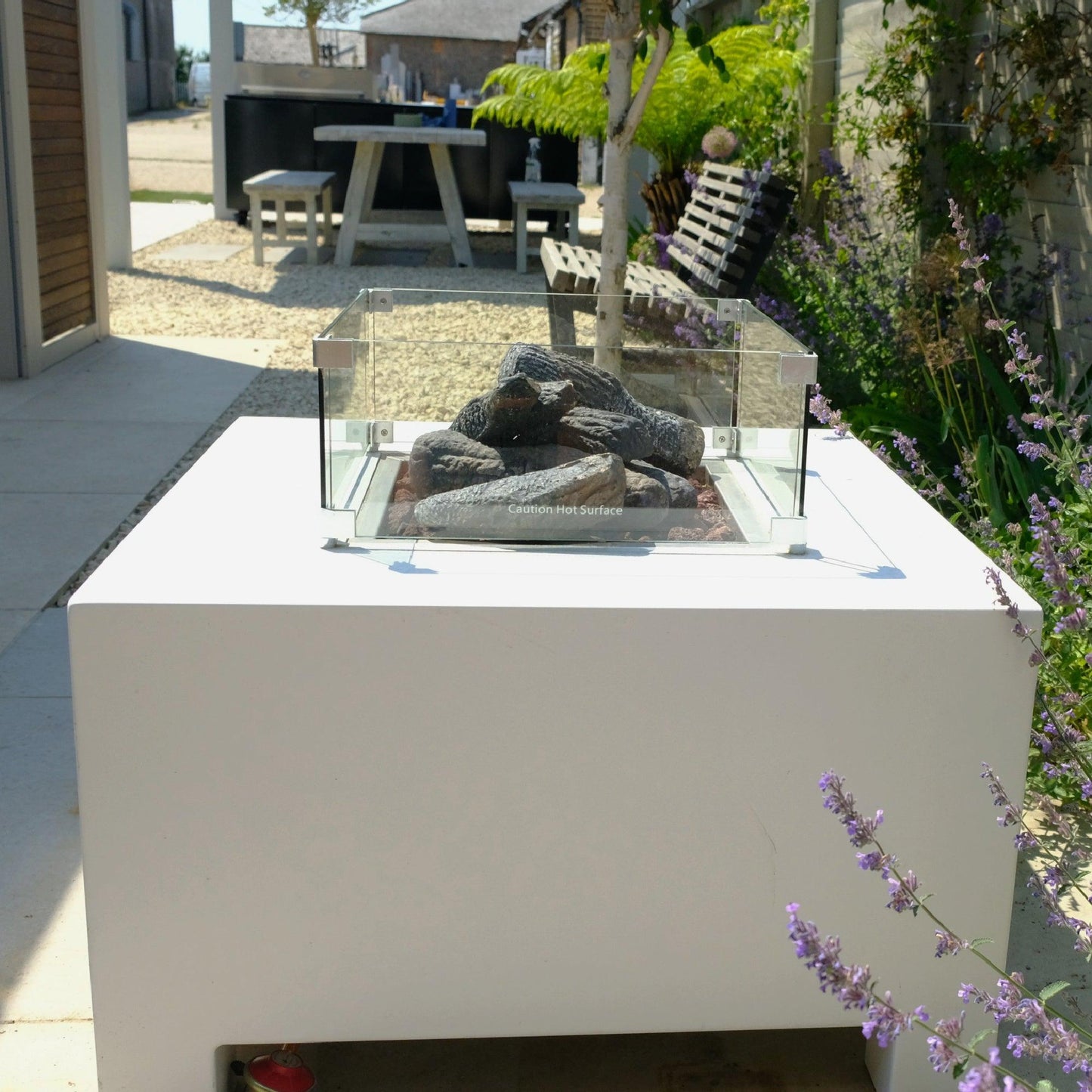 Ex Display White Aluminium Firepit - Garden House Design