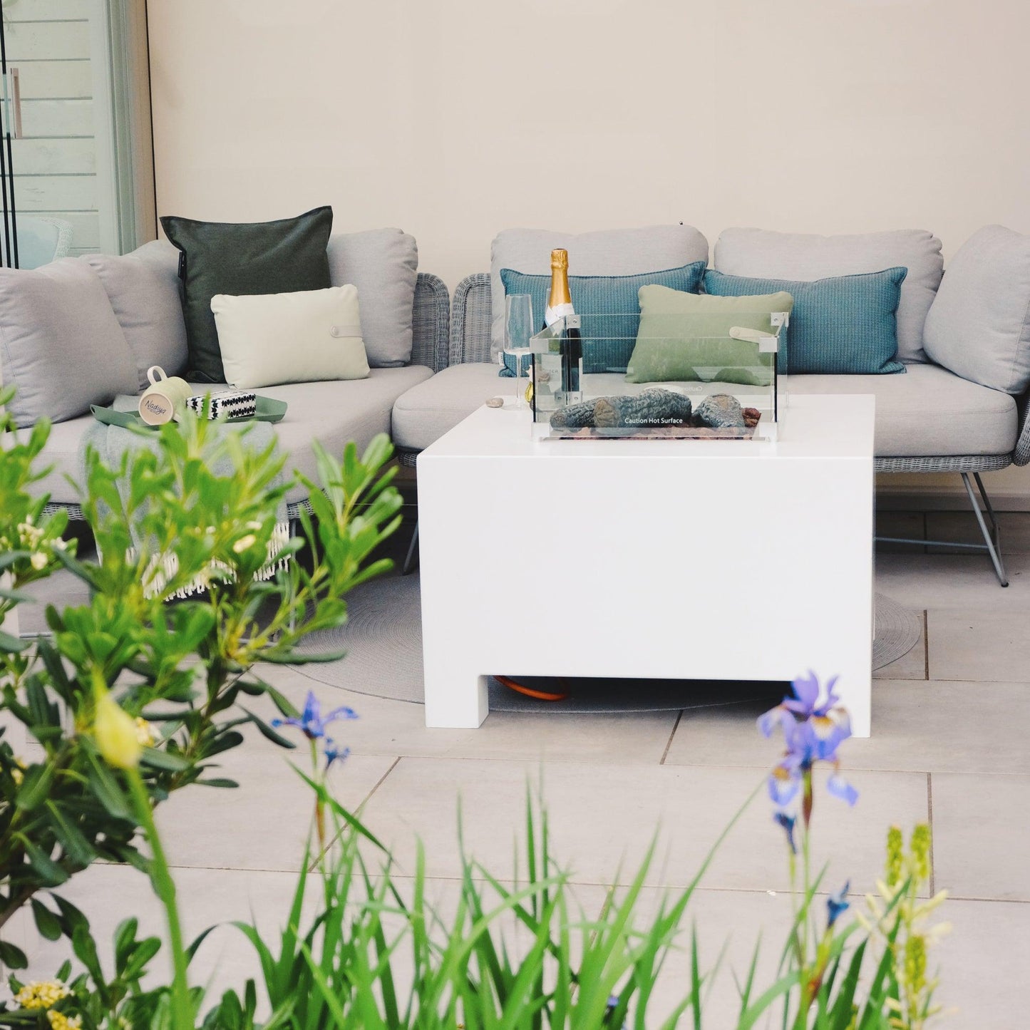 Ex Display White Aluminium Firepit - Garden House Design