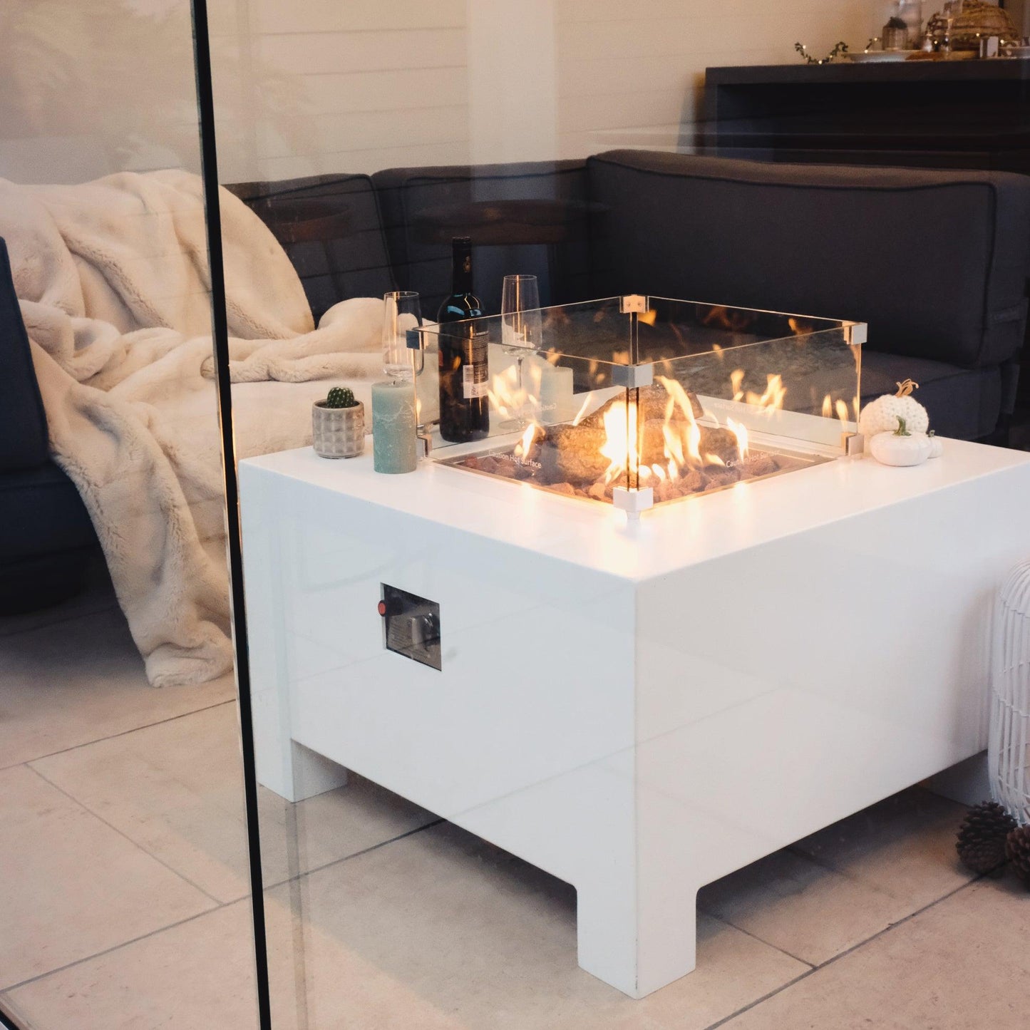 Ex Display White Aluminium Firepit - Garden House Design