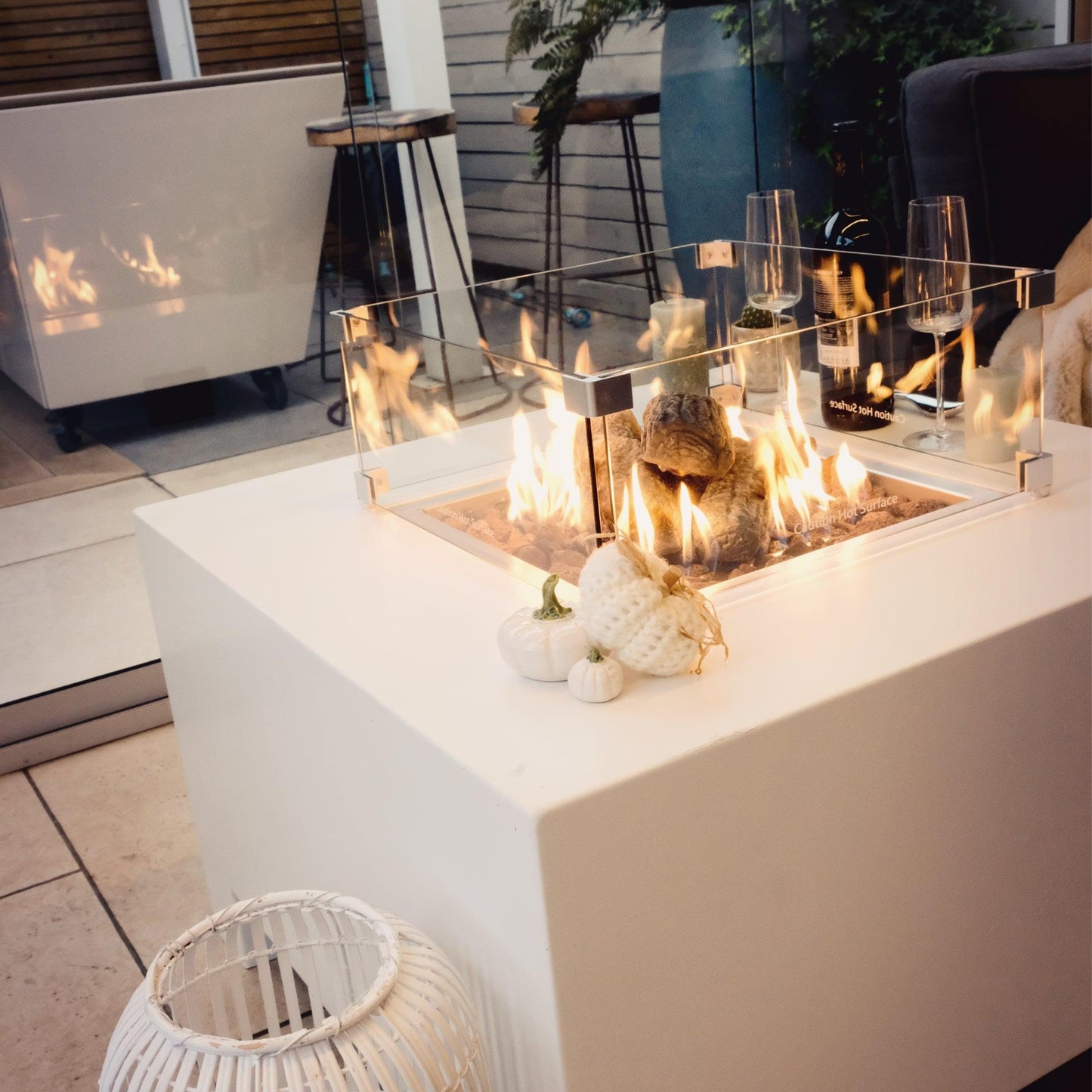 Ex Display White Aluminium Firepit - Garden House Design