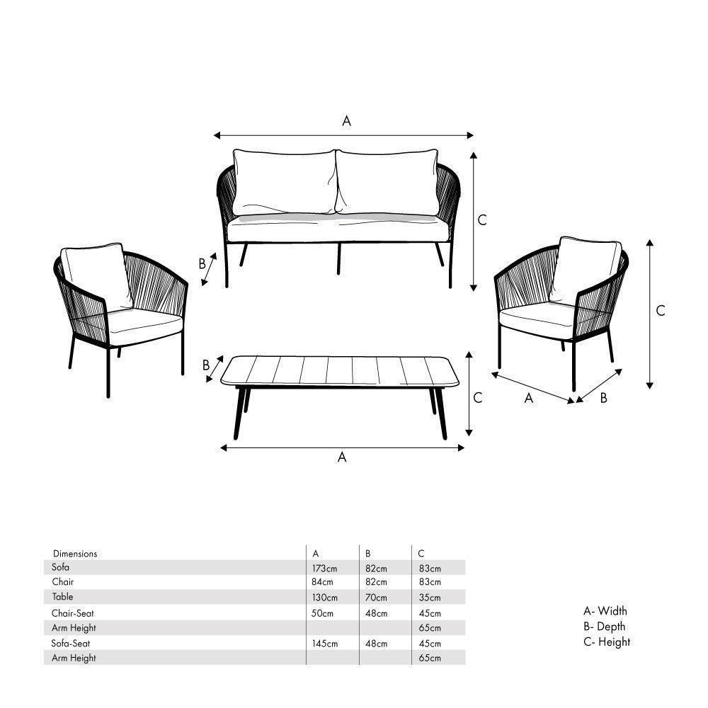 Reims Outdoor Lounge Set - Pacific Lifestyle by Garden House Design