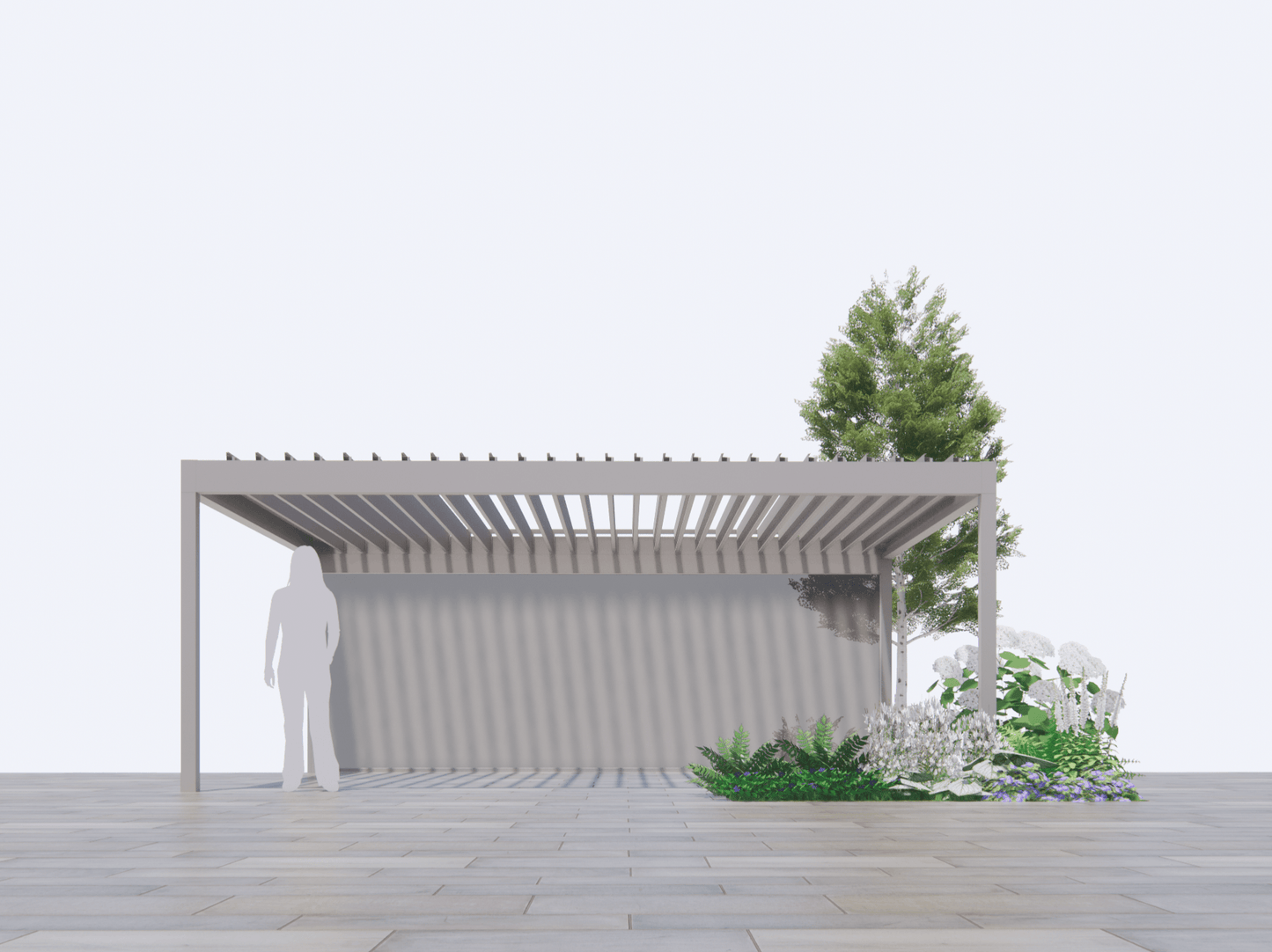 Renson Algarve Standard Size Canopy with 1 Blind & 2 Lights - Garden House Design