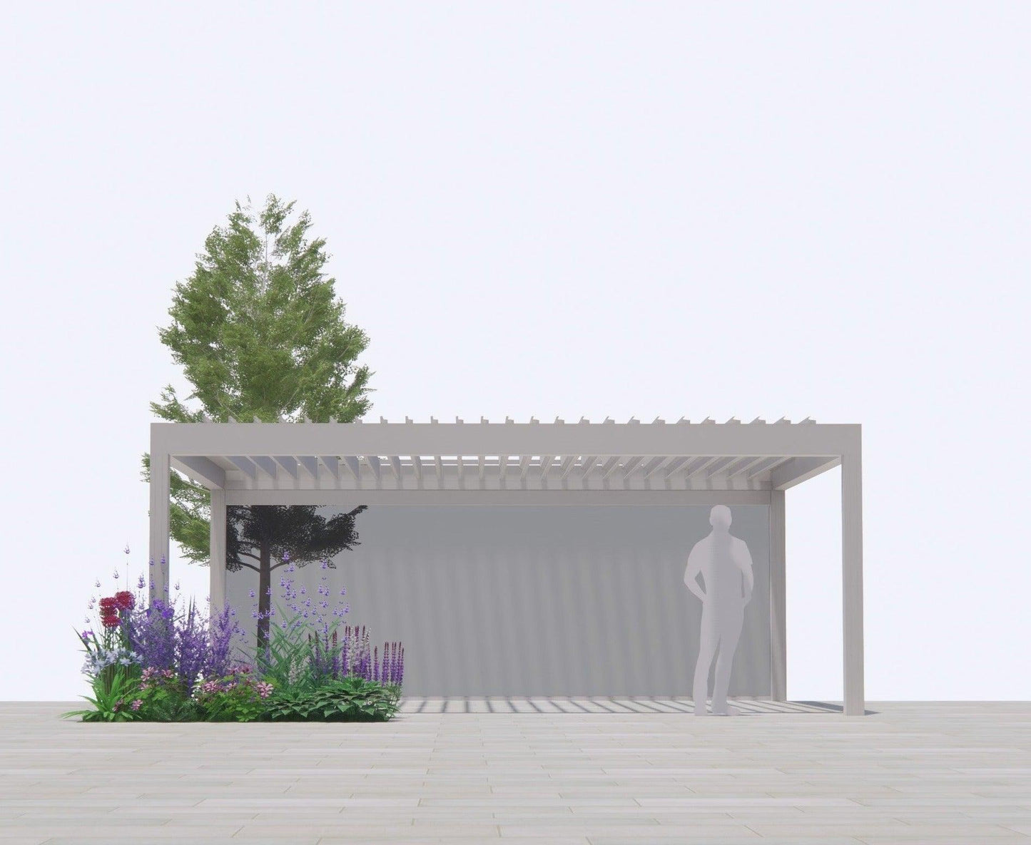 Renson Camargue Standard Size Canopy 1 Blind & 2 Lights - Garden House Design