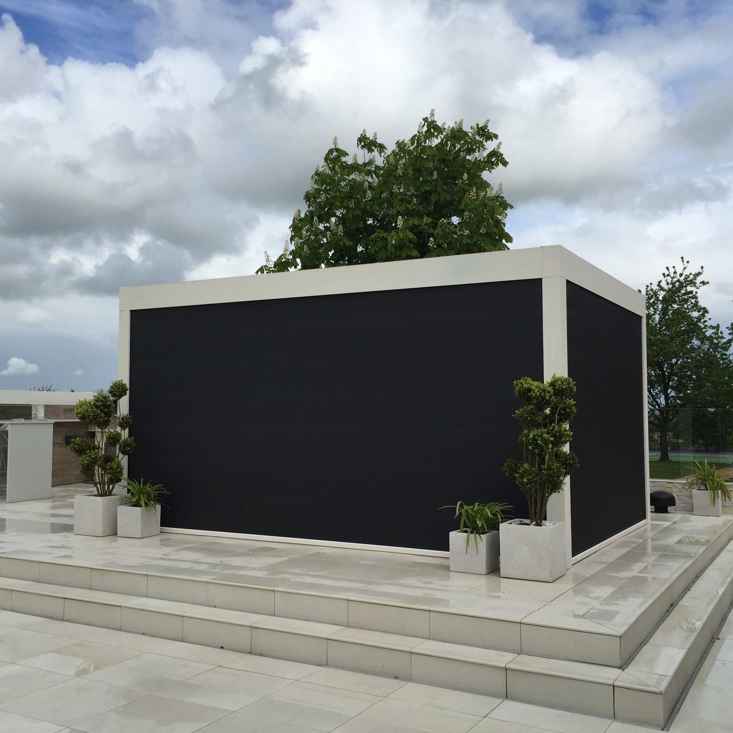 Renson Camargue Standard Size Canopy with 2 Blinds & 2 Lights - Garden House Design
