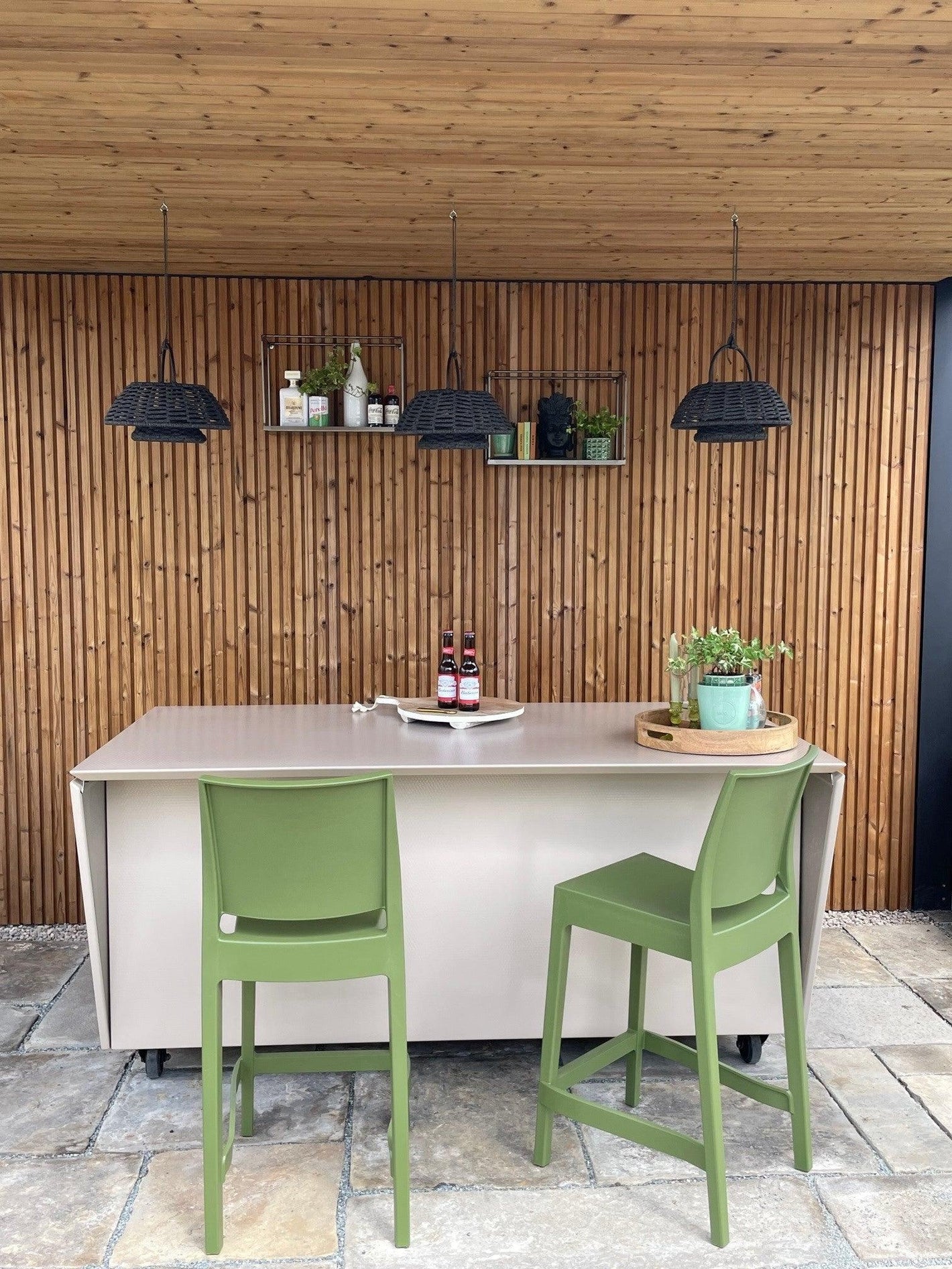 Maluwi_outdoor_canopy_with_Vlaze_ADAPT_Island_in_GHD_Exclusive_Iced_Coffee_with_APL_at_Hampton_Court_Flower_Show_2023 - Garden House Design