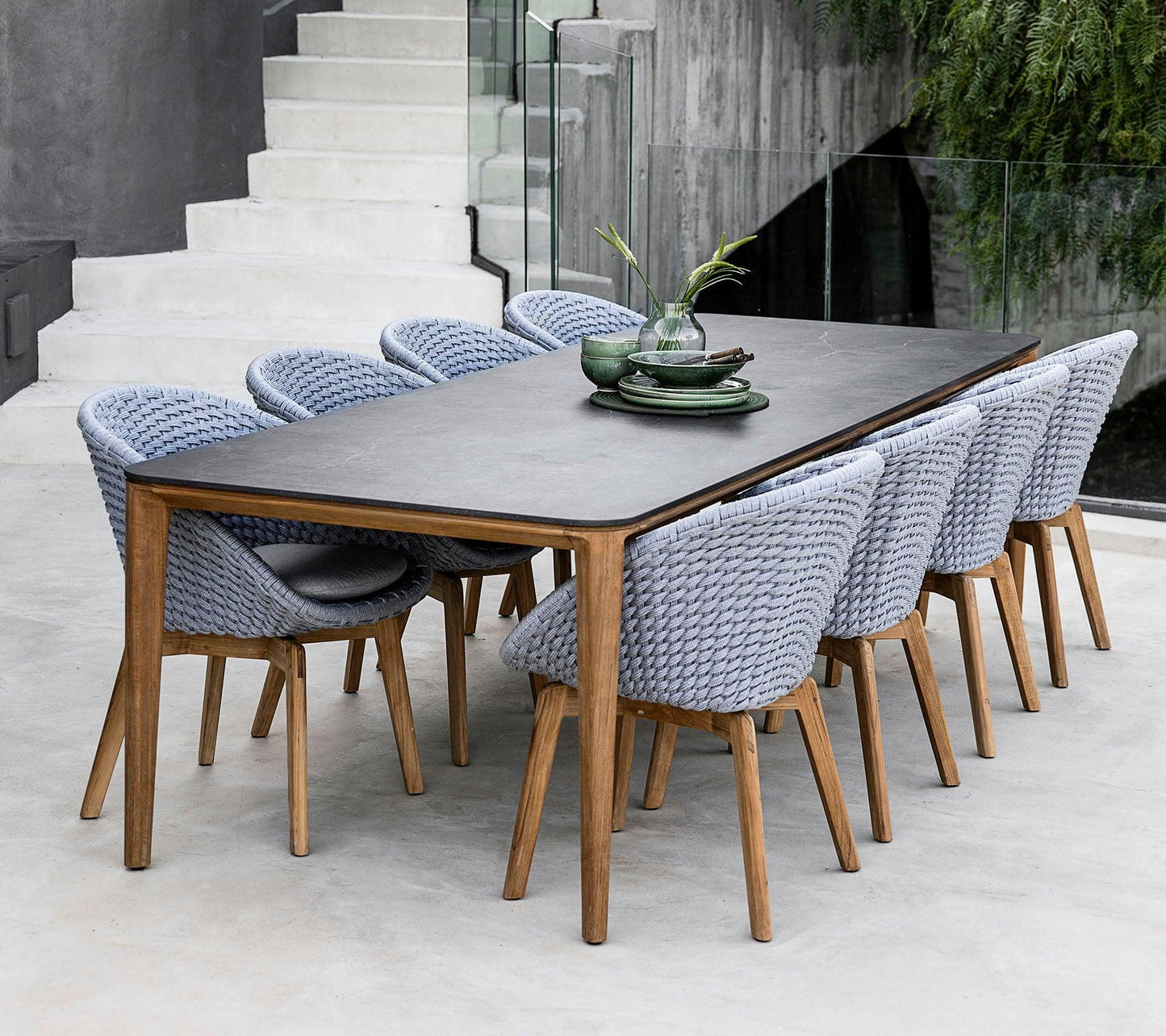 Cane-Line Aspect Dining Set with Peacock Chairs - Garden House Design