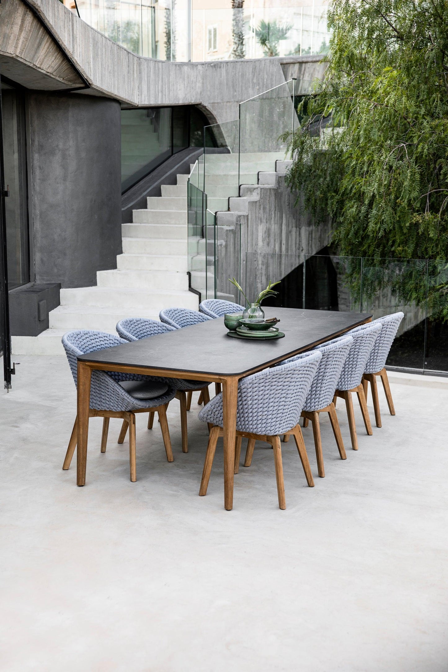 Cane-Line Aspect Dining Set with Peacock Chairs - Garden House Design