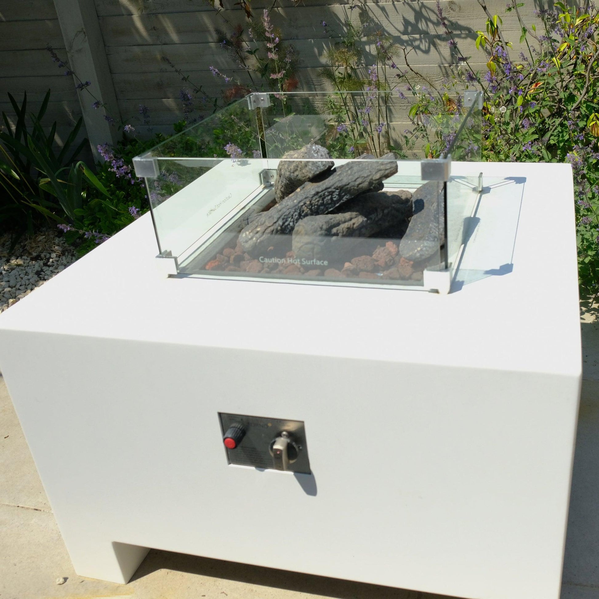 Ex Display White Aluminium Firepit - Garden House Design