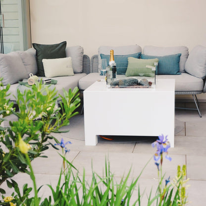 Ex Display White Aluminium Firepit - Garden House Design