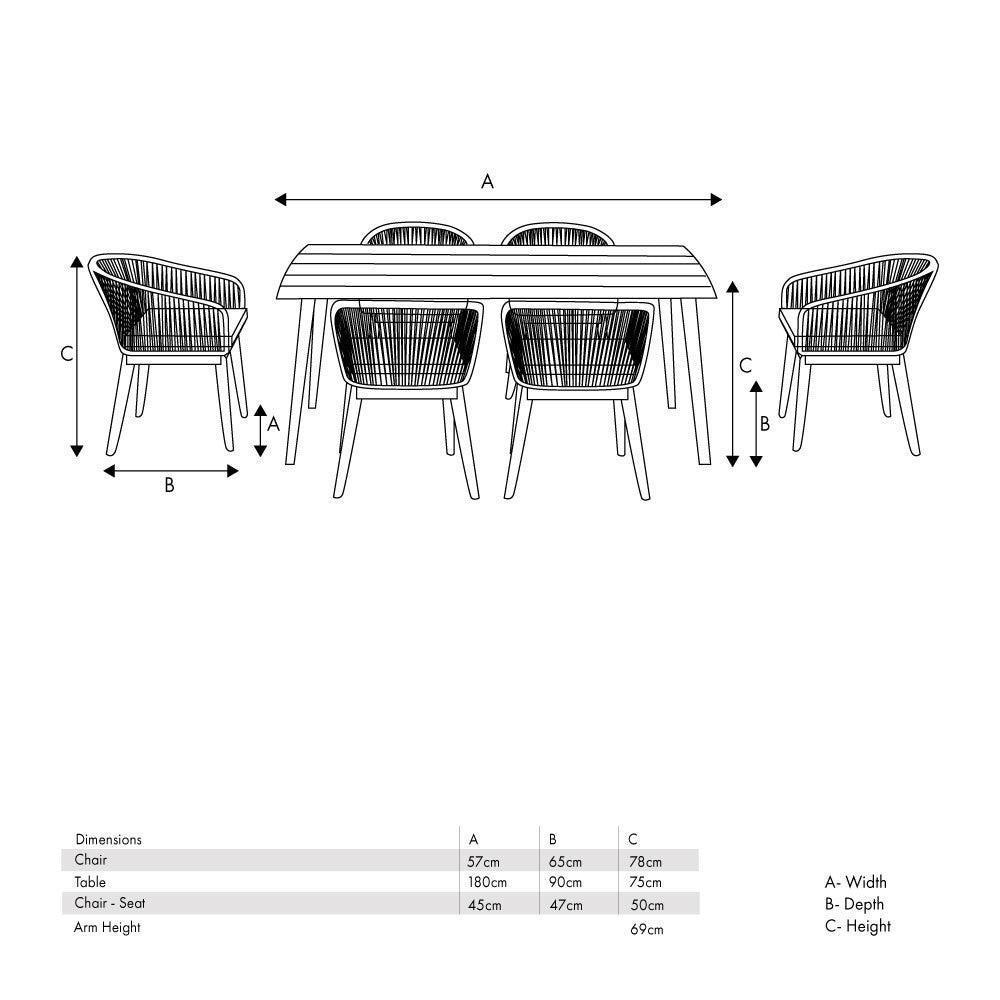 Honolulu Outdoor Dining Set - Pacific Lifestyle by Garden House Design