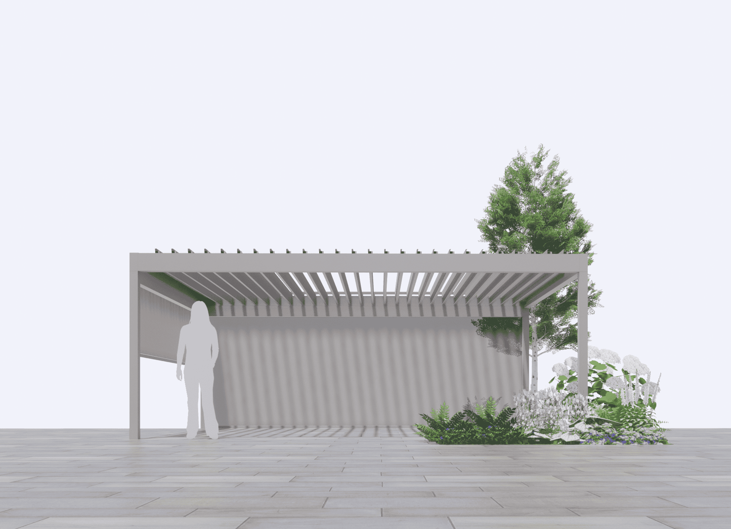 Renson Algarve Standard Size Canopy with 2 Blinds & 2 Lights - Garden House Design