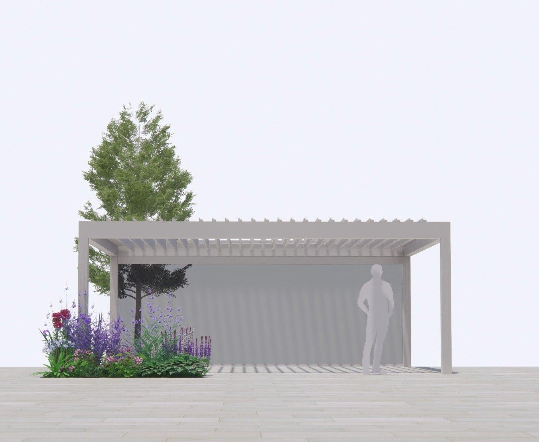 Renson Camargue Standard Size Canopy 1 Blind & 2 Lights - Garden House Design