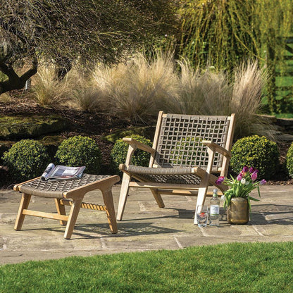 Sesto Outdoor Lounge Chair & Hocker Set - Garden House Design