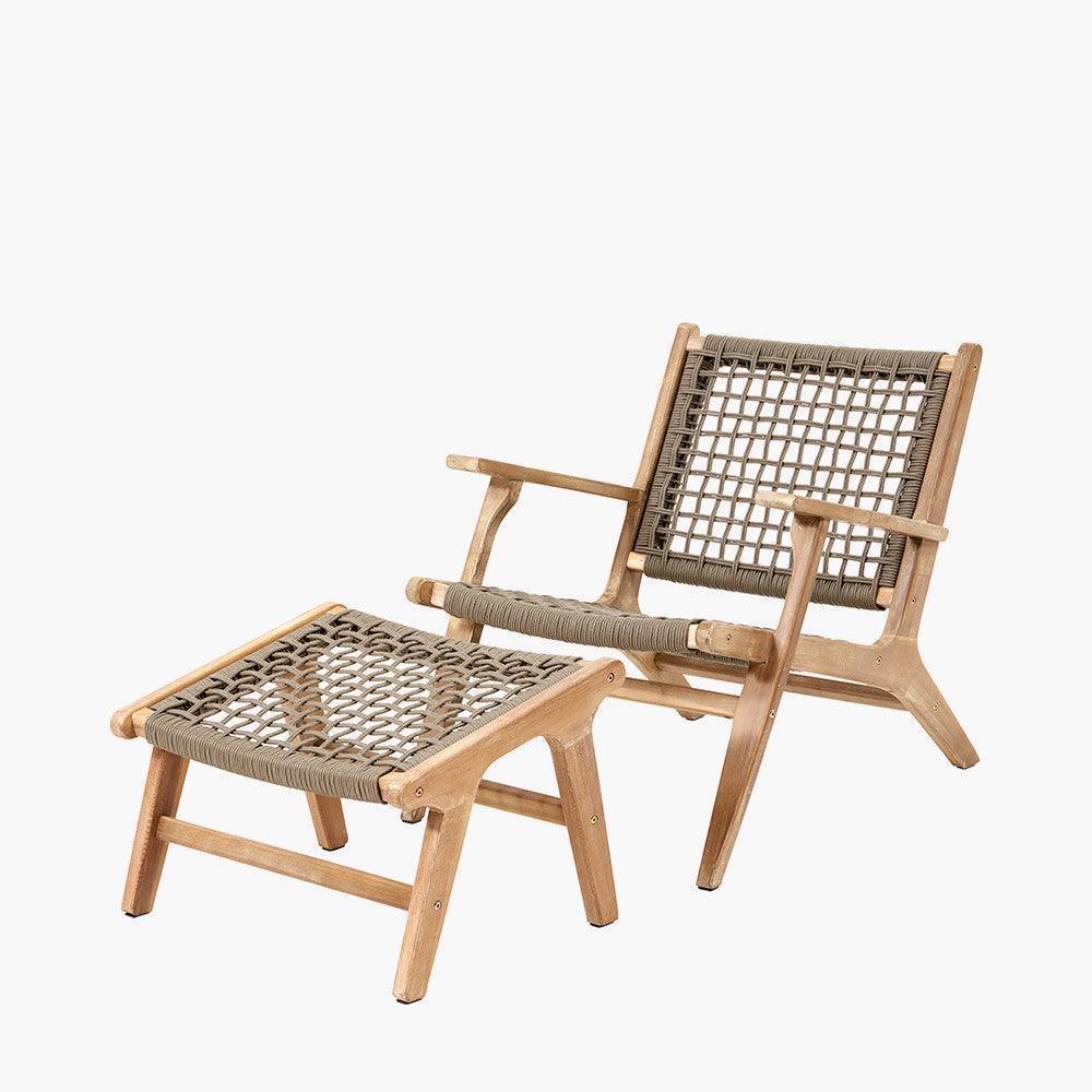 Sesto Outdoor Lounge Chair & Hocker Set - Garden House Design