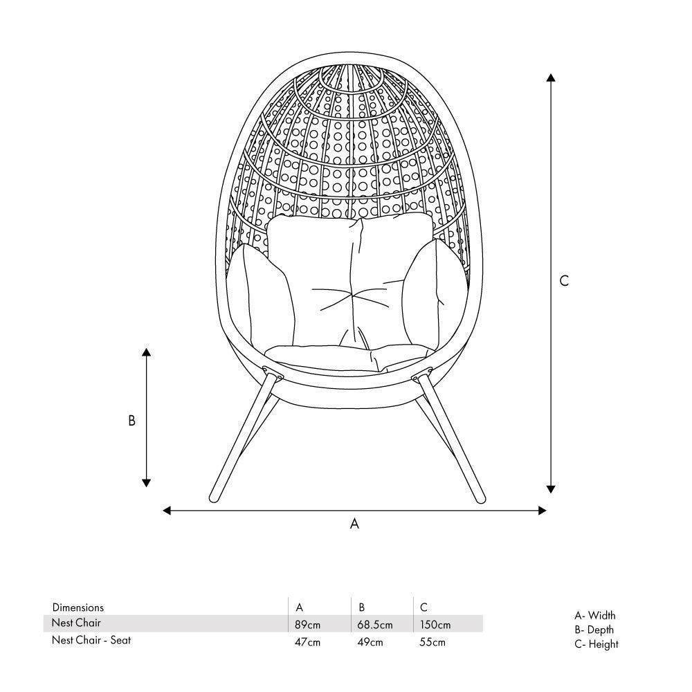 Single St Kitts Nest Outdoor Chair - Garden House Design